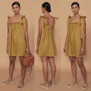 Sancia The Zala Dress New With Tags in Olive Size Small 100 % Linen